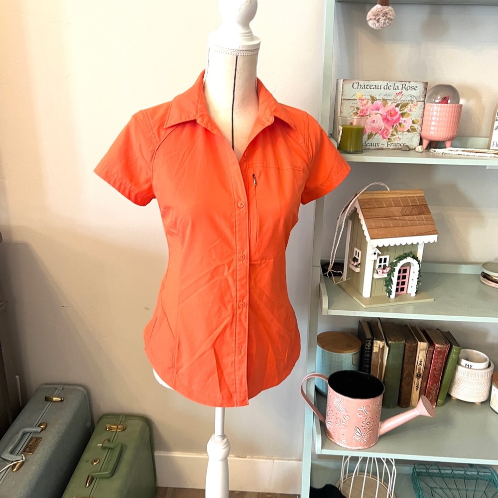 Columbia Women's Vibrant Orange Button-Down Shirt